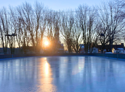 Patinoire de Lanoraie au levé du soleil