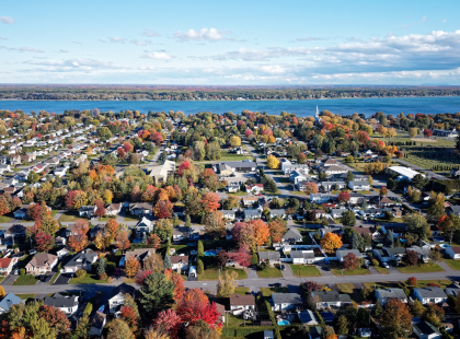 Vue aérienne de la Municipalité de Lanoraie (drône)