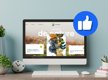 Ordinateur affichant le site web de la Municipalité et une notification