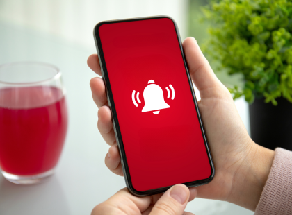 Alerte et notification sur un téléphone intelligent